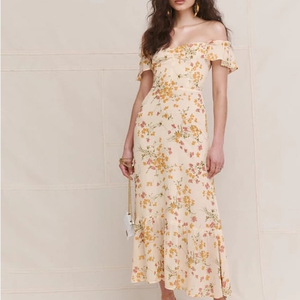 Reformation Butterfly dress in Aries